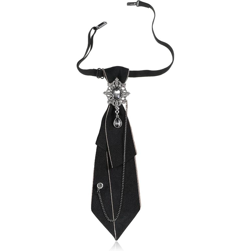 Women'S Vintage Accessories - Rhinestone Bow Ties: Pre-Tied Adjustable Black