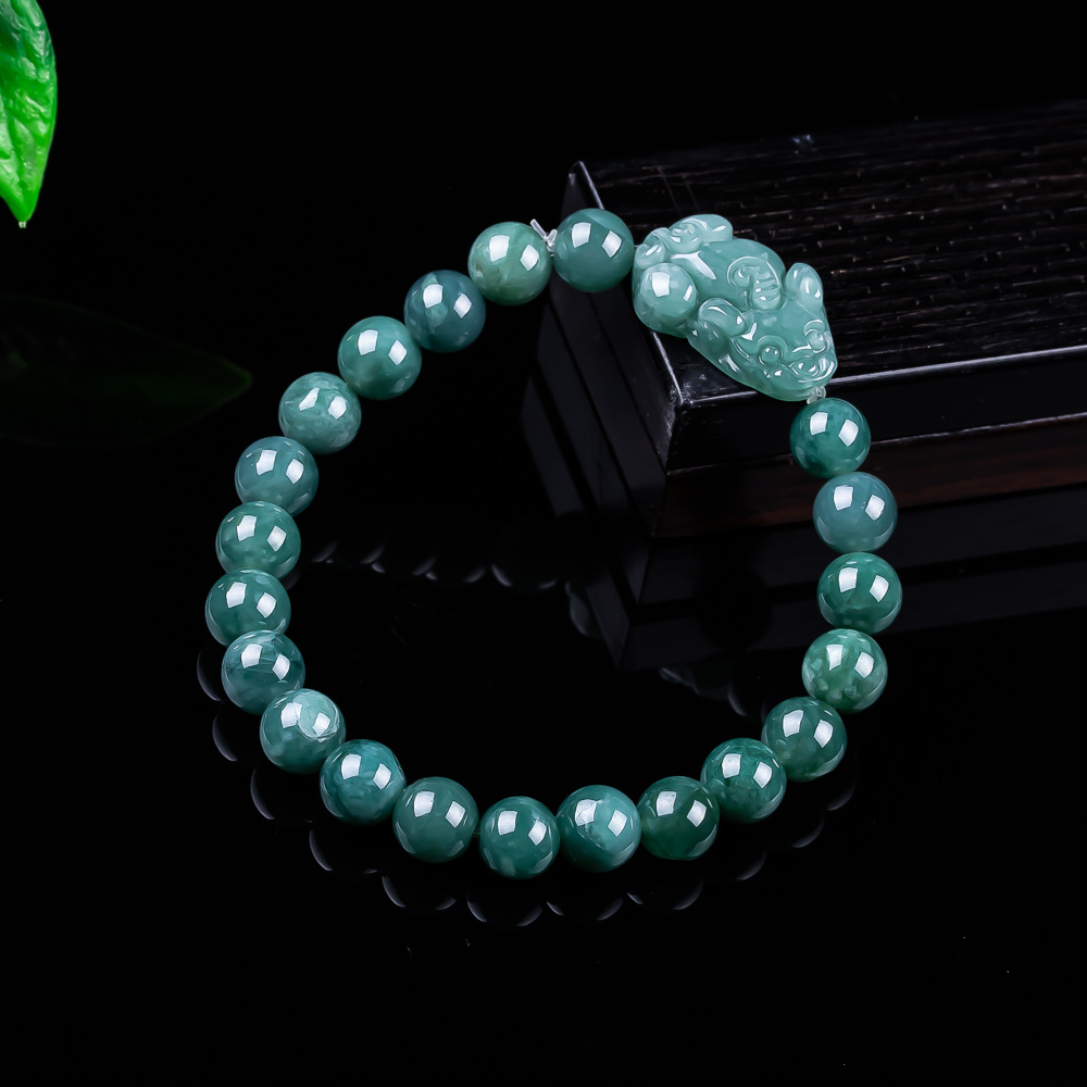 Women'S Vintage Accessories - Natural Burmese Jadeite Pixiu Bracelet Vintage