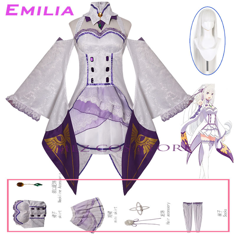 Women'S Anime Accessories - Emilia Cosplay Anime Re Zero Kara
