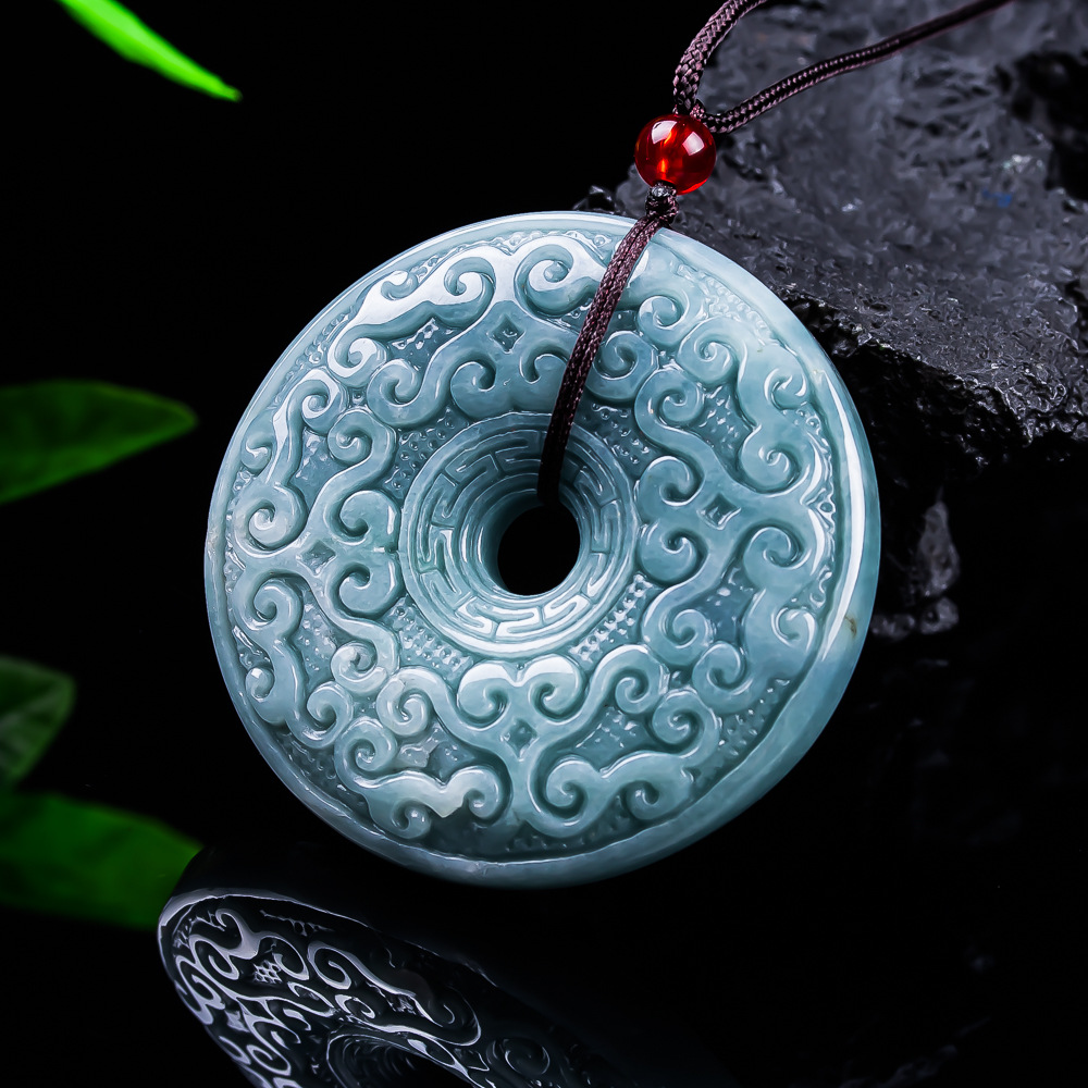 Women'S Vintage Accessories - Natural Burmese Jadeite Flower Pendant Necklace