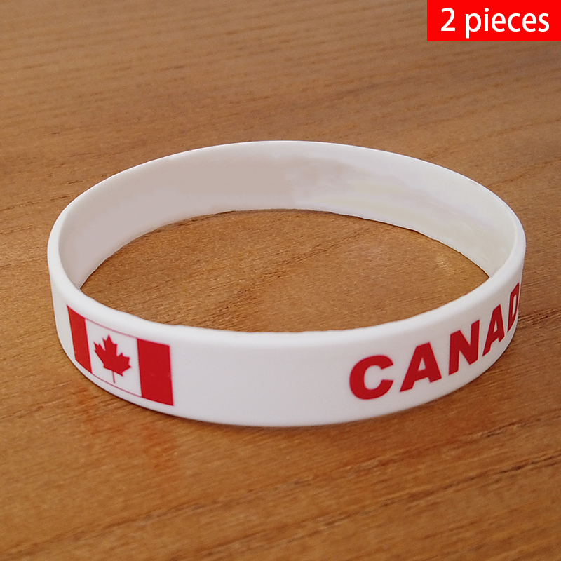 Women'S Accessories Canada - 2pcs Canada National Flag Wristbands Sports