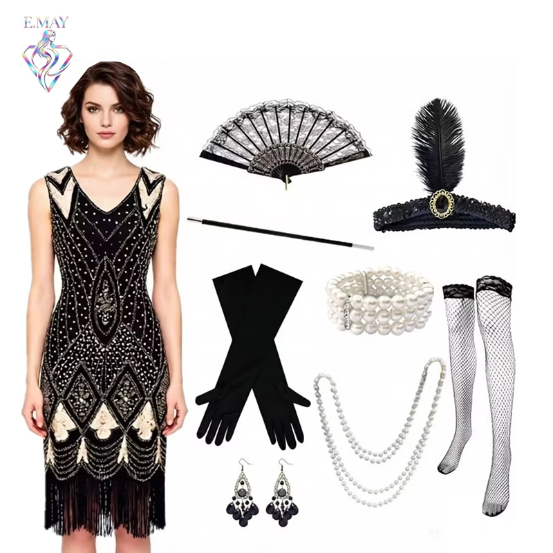 Women'S Accessories In The 1920S - Women's Flapper Dress 1920s Vintage Fringed