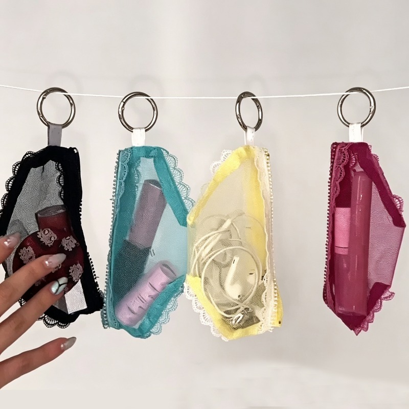 Women Accessories Clearance - Briefs Shape Lace Trim Makeup Storage