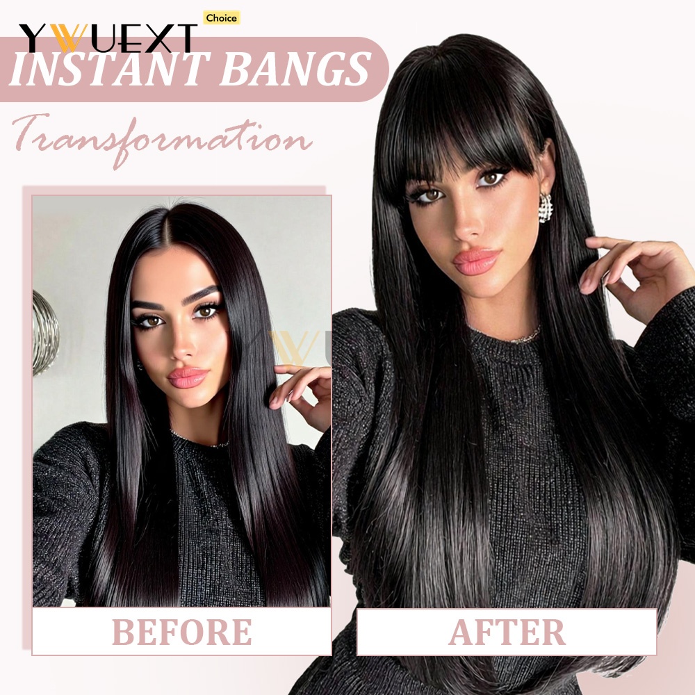 Clip In Human Hair Bangs Strai - огляд і ціна Women Accessories Clearance