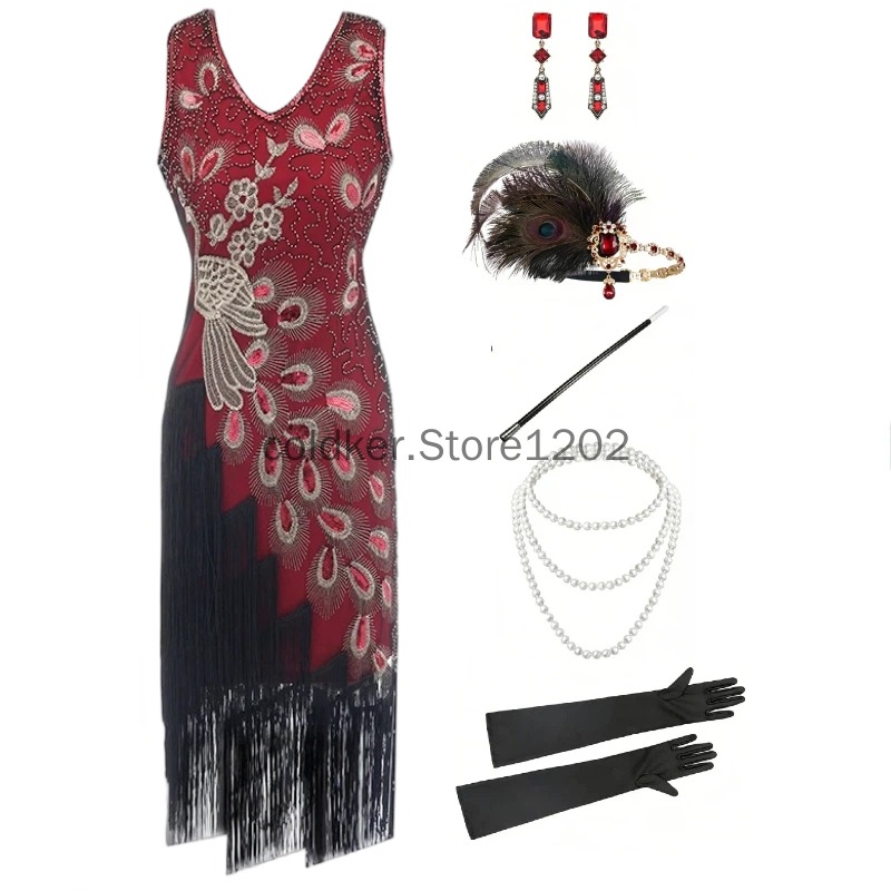 1920s Flapper Dress Peacock Se - огляд і ціна Women'S Accessories In The 1920S