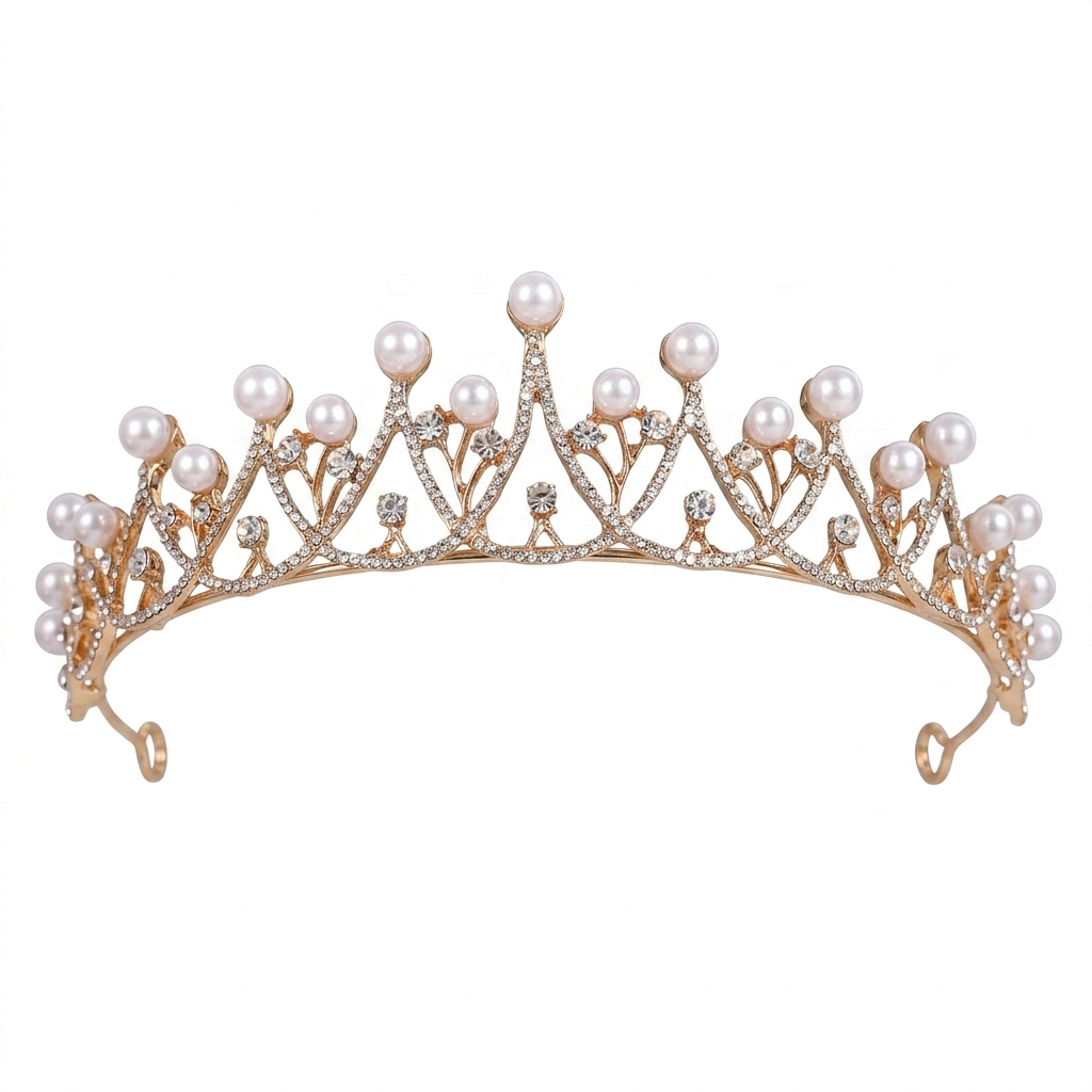 Bridal Crown Headpiece Pearl L - огляд і ціна Women'S Vintage Accessories