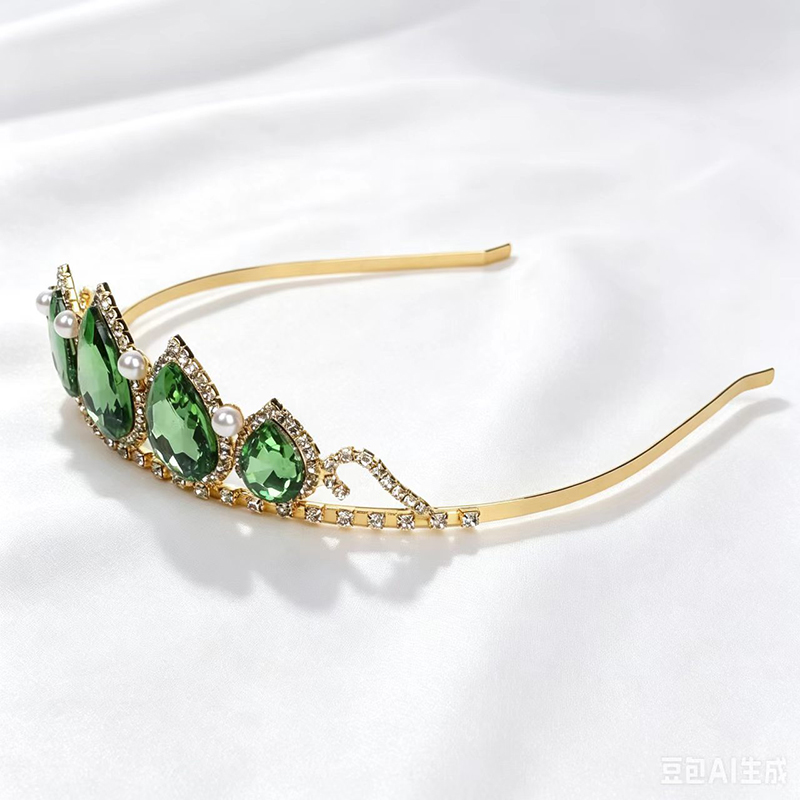 Green Water Drop Rhinestone Cr - огляд і ціна Women'S Vintage Accessories