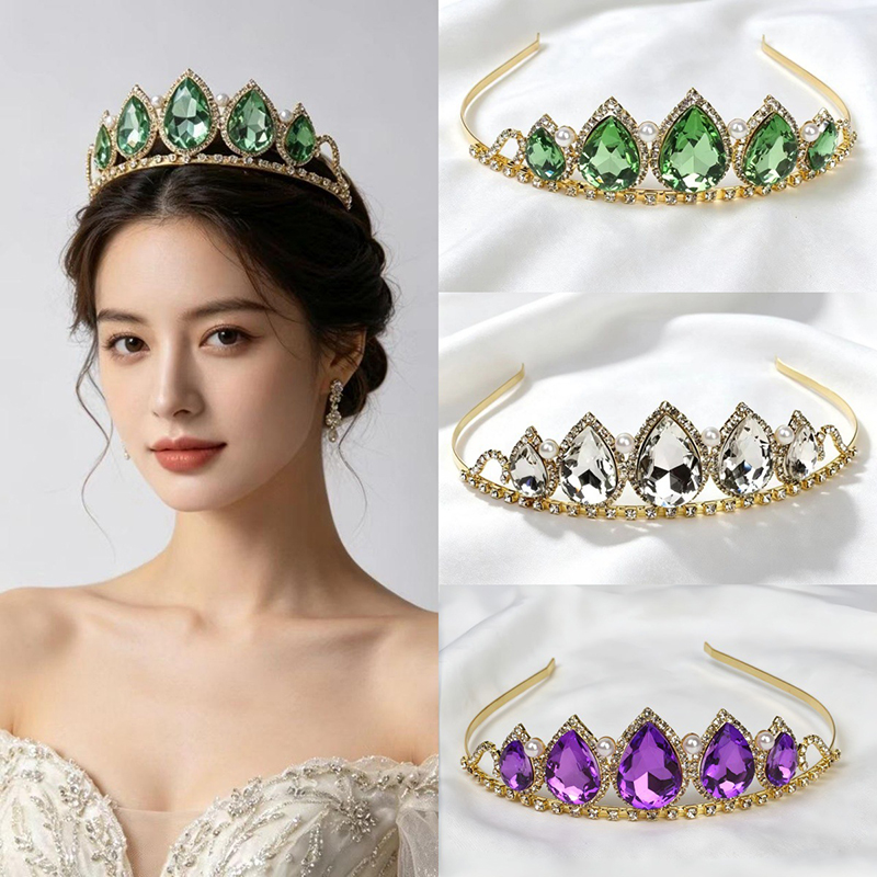 Green Water Drop Rhinestone Cr - огляд і ціна Women'S Vintage Accessories