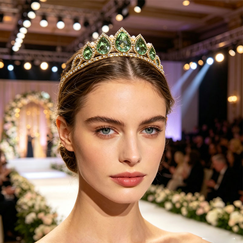 Green Water Drop Rhinestone Cr - огляд і ціна Women'S Vintage Accessories
